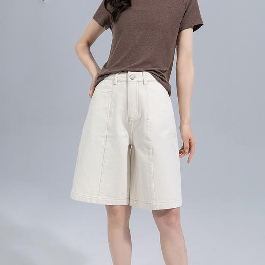 「高货xg」全新升级【铂金会员183/天猫239/差价56】(03048)洛诗琳宽松阔腿牛仔短裤2025夏季薄款高腰显瘦阔腿五分裤 商品图2