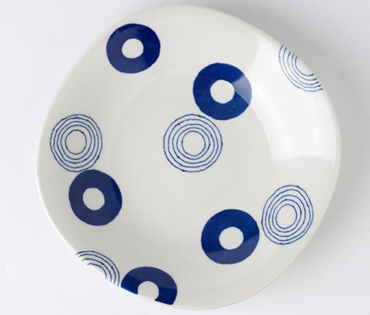 Indigo 渦丸紋 圆角盘 商品图0