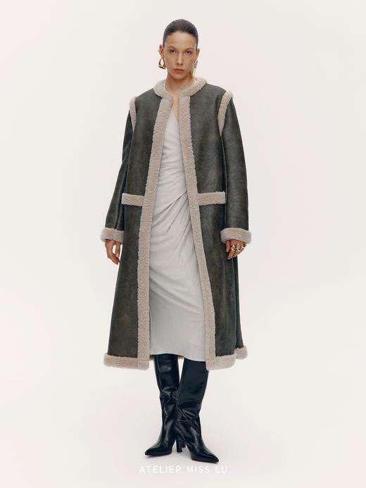 【爱丁堡绒诗】仿皮毛一体重工长款大衣外套 商品图2