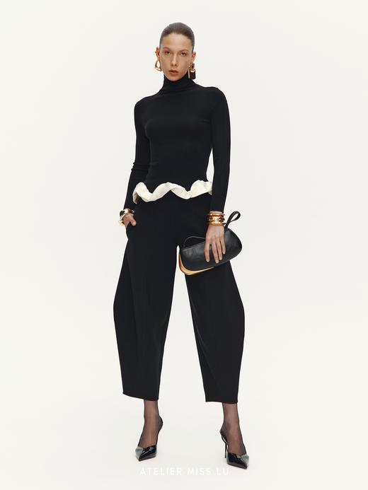 【戏剧之王】艺术感弯刀廓形长裤 商品图0