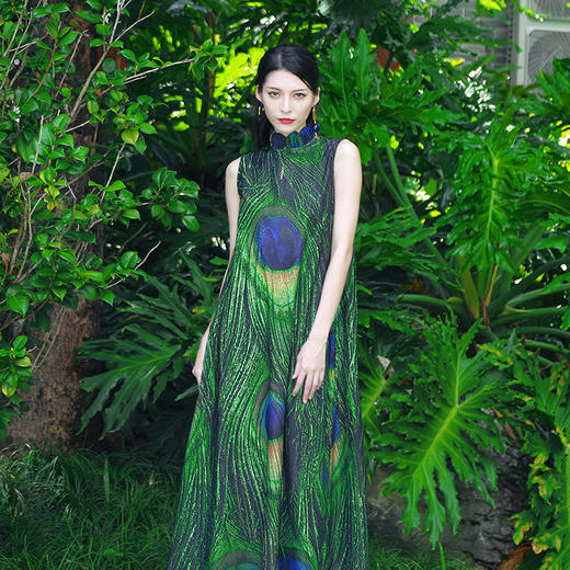 雀翎戏绿连衣裙 |  杨老师同款 | 现货加急发 商品图1