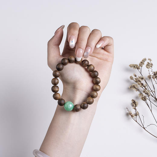 xy0480沉香+翡翠10mm大手串 商品图7