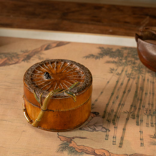 清	仿生瓷竹节印盒 商品图0