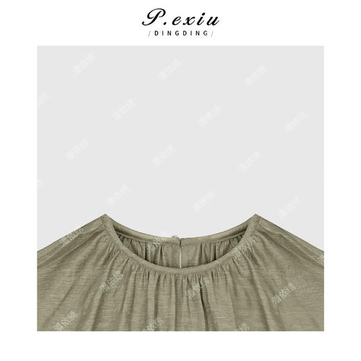 04-3潘依绣丁丁宠粉PanYiXiu/潘依绣天丝醋酸复古褶皱设计无袖衬衫 W-63201 商品图2