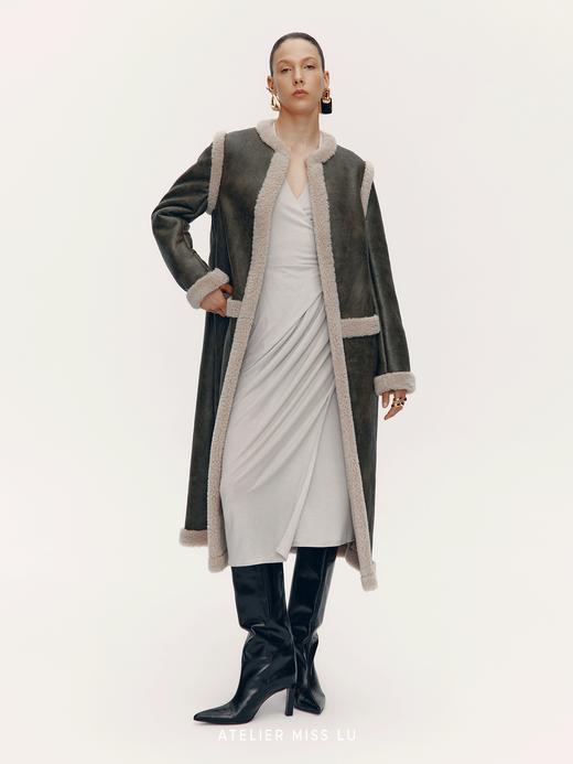 【爱丁堡绒诗】仿皮毛一体重工长款大衣外套 商品图1