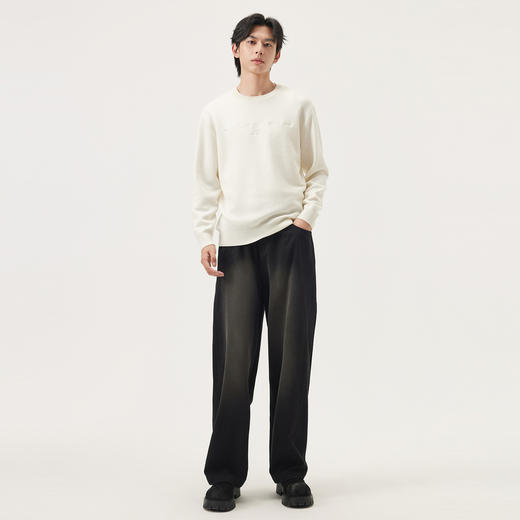 gxg.jeans男装  黑色潮流设计宽松直筒休闲长裤男士 25年秋热卖 商品图4