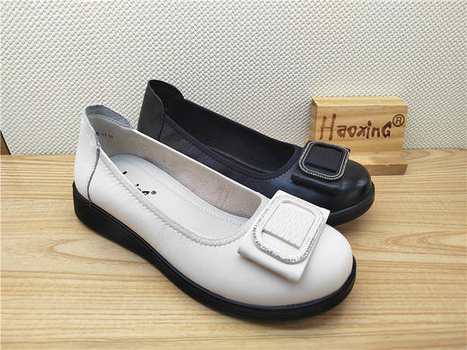 豪行春季新款23194531真皮牛皮浅口休闲低跟女鞋 商品图2