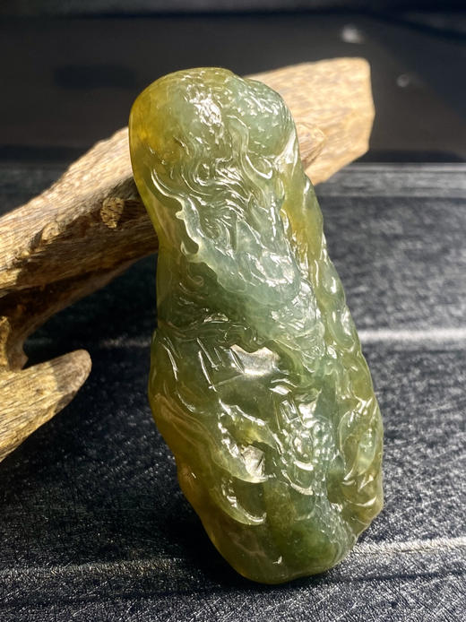 【FC0023】翡翠冰种黄翡龙挂件 冰润细腻 雕工精美 霸气十足 商品图0