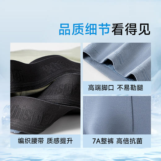 【高弹舒适】【3条装】360斤可穿竹纤维男士大码透气内裤不卷边不磨腿胖子无痕平角裤加肥加大【下单1条随机发】 商品图3