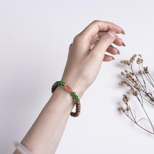 xy0478沉香+碧玉南红手串 商品图9
