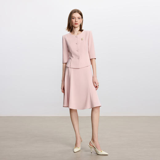 IWY/高级感醋酸西装两件套新款粉色职业装气质女神范伞裙套装CS2339 商品图1