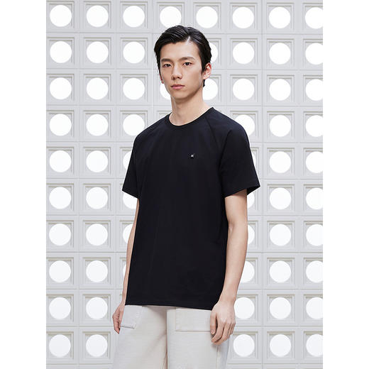 GXG男装 圆领T恤商务简约上衣长绒棉短袖针织 2025夏季新品 商品图3