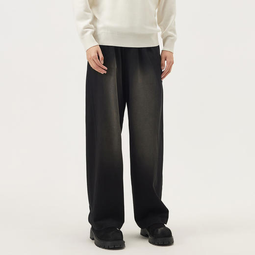 gxg.jeans男装  黑色潮流设计宽松直筒休闲长裤男士 25年秋热卖 商品图3