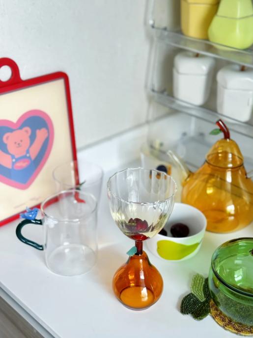 意大利ICHENDORF手工立体花型耐热玻璃水杯 花果系列 商品图0