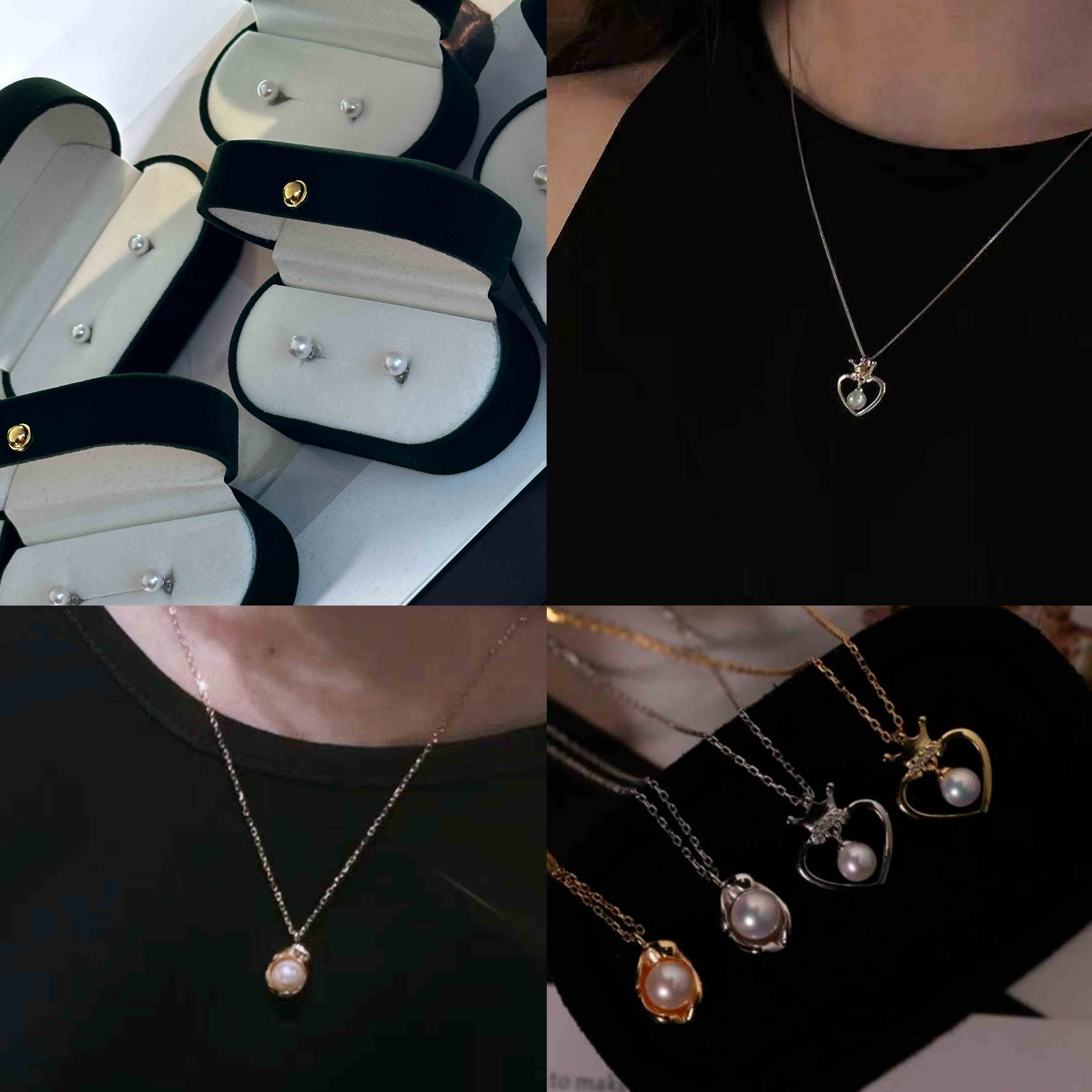 【十周年庆 甄粉拉新送礼活动 】淡水珍珠耳钉 5-6mm 精致轻柔圆润 和小爱心吊坠 荷包蛋吊坠任选