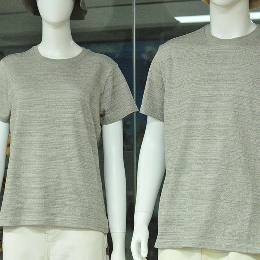 素道有机彩棉100%棉灰色T恤 情侣同款半袖针织T恤衫 纯色薄款短袖 商品图2