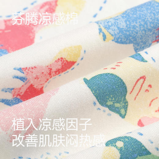 芬腾睡衣女夏季纯棉短袖女款可爱休闲大码薄款透气中袖家居服套装 商品图1