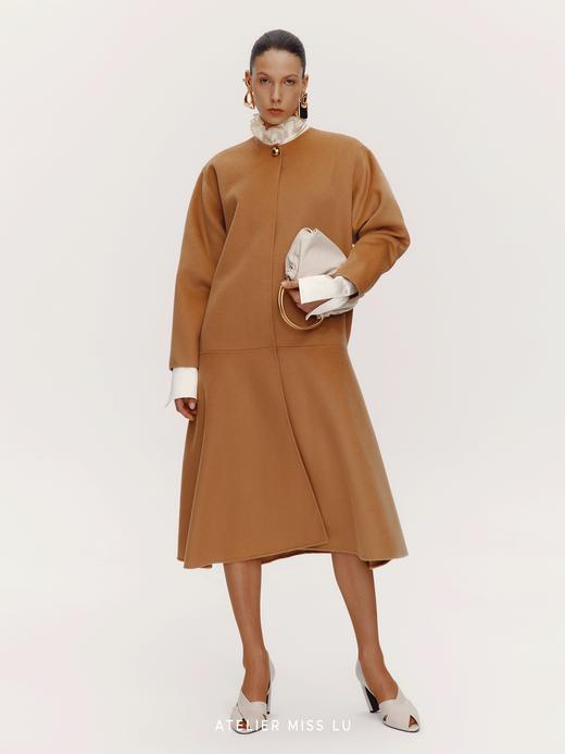 【巴洛克幕曲】绵羊毛双面呢大裙摆大衣外套 商品图3