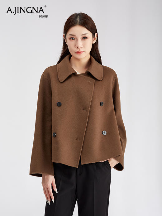 【商城同款】阿菁娜率性香风羊毛短款大衣F30D211039 商品图0