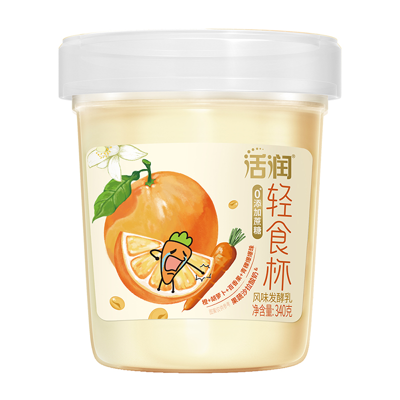 新希望活润混合果蔬风味发酵乳(胡萝卜橙)340g*5杯【快递冷链发货】