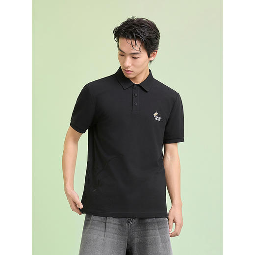 【凉感】GXG男装 新中式兰花绣花polo衫男士翻领短袖T恤 25夏新品 商品图3