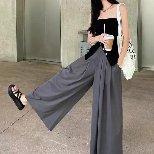 （任何身材都能轻松驾驭 梨型身材姐妹们的天选裤！）法式西装百褶裙裤 女夏季2025新款高腰宽松慵懒显瘦阔腿垂坠感休闲裤 商品图1