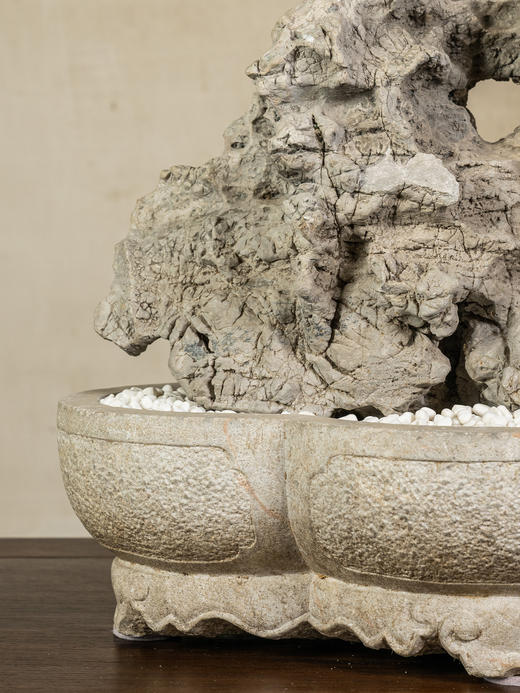 清	太湖石文房赏石（海棠形石盆） 商品图4