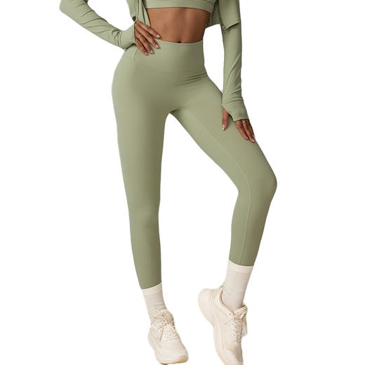 跃牌【轻匀系列】2025跑步裸感速干健身裤透气紧身运动裤高腰提臀瑜伽裤女CK9111 商品图4