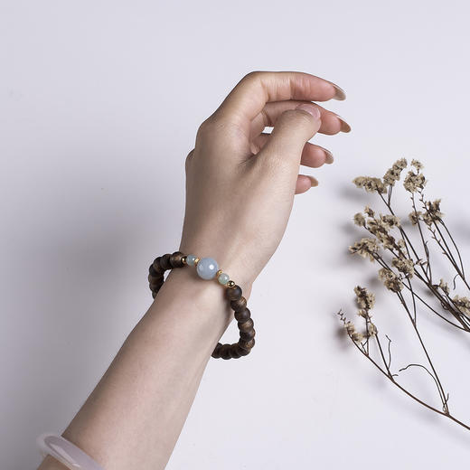 xy0475沉香+翡翠葫芦手串 商品图9