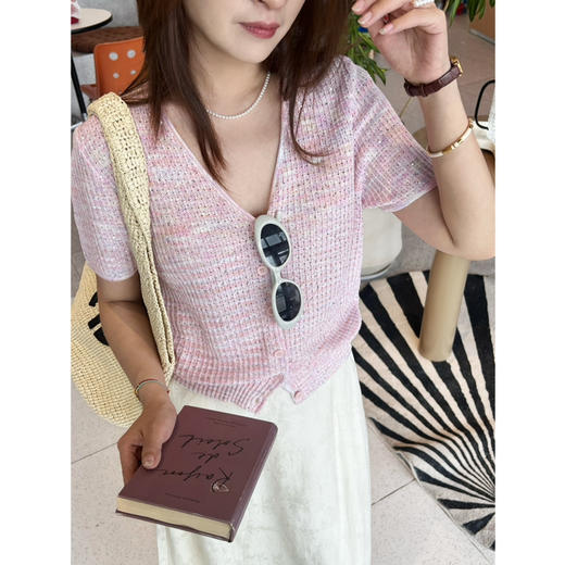 2507414   顶级“康宝莱” 亚麻珠片 短袖开衫 商品图3