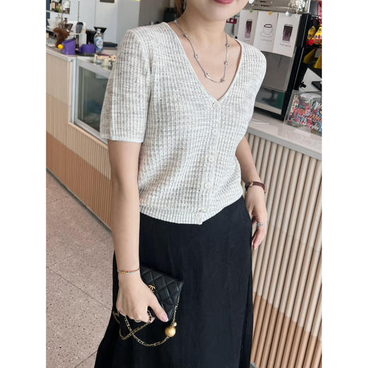 2507414   顶级“康宝莱” 亚麻珠片 短袖开衫 商品图8