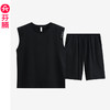 芬腾睡衣男款无袖夏季纯棉黑色可外穿加大码宽松背心短裤运动套装 商品缩略图0