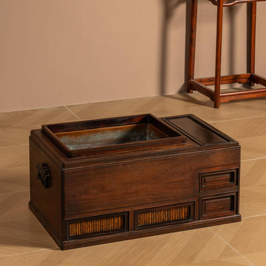 清	红木嵌湘妃竹炭火盆 商品图1