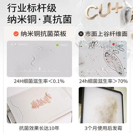 【无色素 双面双倍抗菌】中科德马克双面菜板  不锈钢抗菌切面 生切既食 商品图1