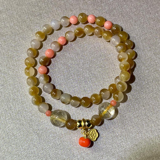 和田玉（半糖）6mm玉珠（圆珠）手绕 商品图2