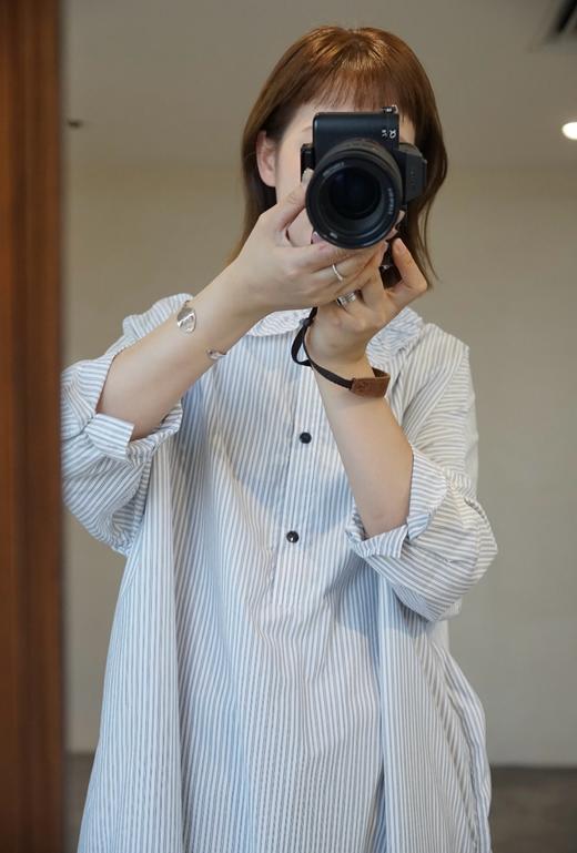 （g）细条纹衬衫领连衣裙 商品图4