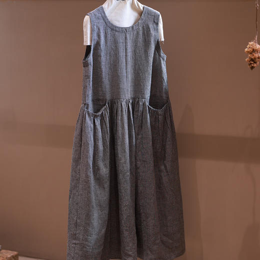 之如初 色织亚麻无袖连衣裙 商品图0
