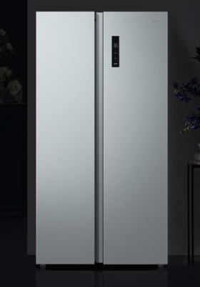 美的571升双变频对开双开门家用冰箱 二级能效 智能风冷无霜BCD-571WKPM(E)钛钢灰-星烁