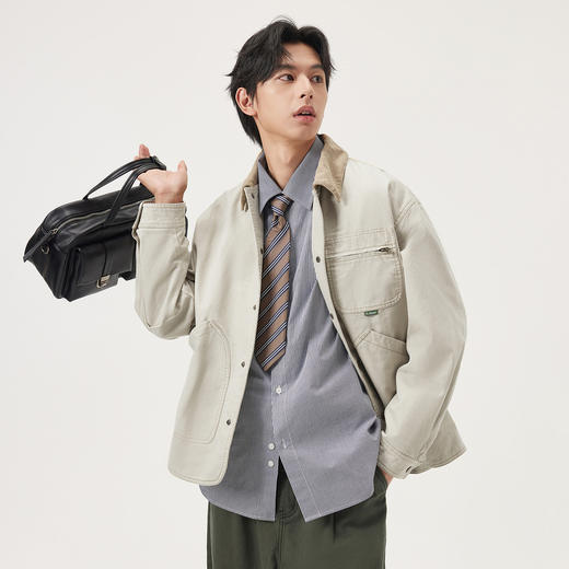 gxg.jeans男装 多色工装风底特律翻领宽松夹克外套男士25年秋热卖 商品图2