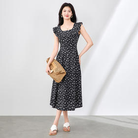 「高货wl」全新升级【铂金会员330/天猫439/差价109】(92326)洛诗琳法式清新印花连衣裙2025夏季飞飞袖减龄碎花长裙