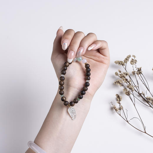 xy0477沉香+翡翠蟹钳手串 商品图7