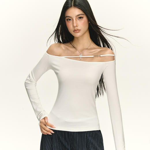 Ariseism 美式复古设计感长袖T恤女秋季新款辣妹修身上衣 商品图0