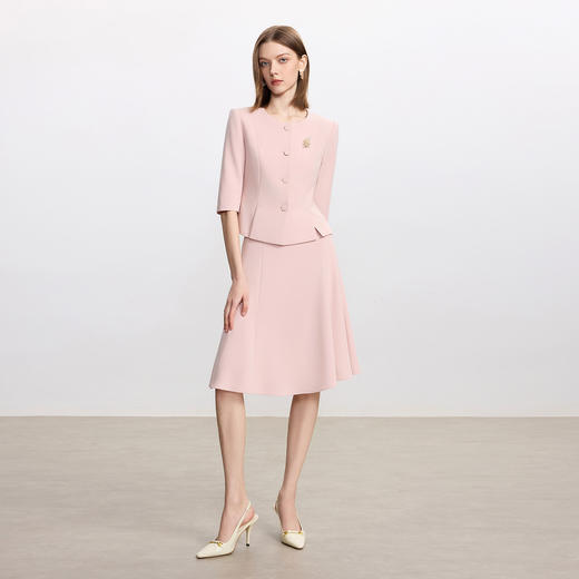 IWY/高级感醋酸西装两件套新款粉色职业装气质女神范伞裙套装CS2339 商品图3