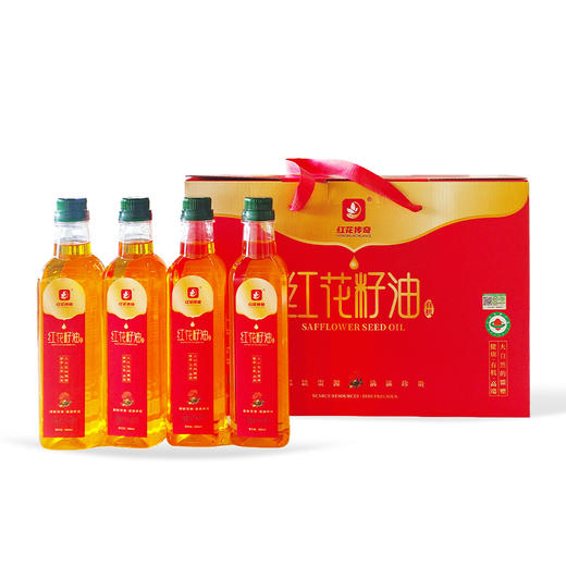 红花传奇·裕民县有机红花籽油·500ml*4  物理压榨工艺 有机认证 商品图0