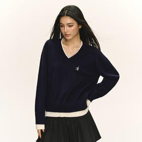 Ariseism 美式复古设计感假两件毛衣