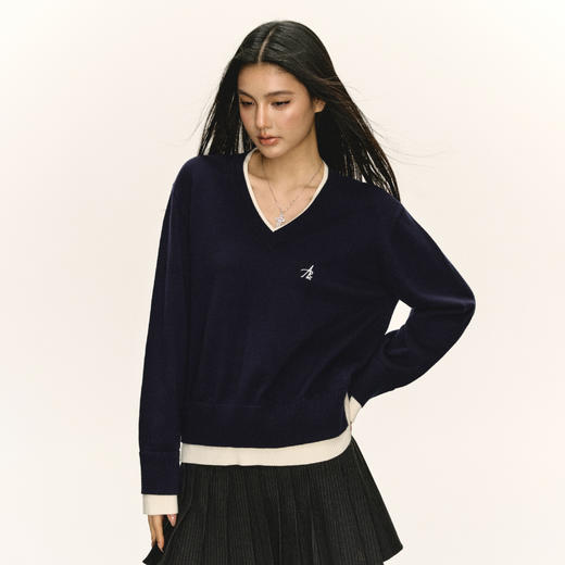 Ariseism 美式复古设计感假两件毛衣 商品图0