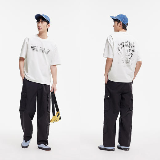 [商场同款]森马短袖T恤男字母印花上衣半袖中长款夏装2025新款潮 商品图3