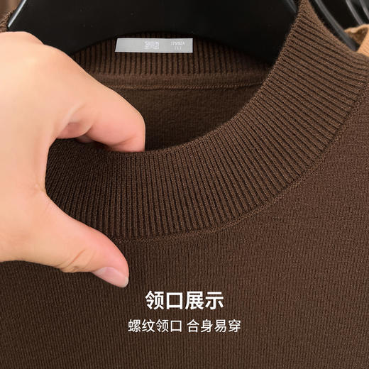【含山羊绒】圣得西男士保暖锁温半高领针织衫2025秋季新款百搭毛衣 商品图6
