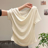 韩系不规则荡领露肩短袖T恤1689 显瘦气质上衣 夏季百搭 商品缩略图8