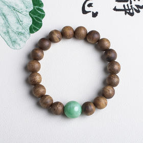 xy0480沉香+翡翠10mm大手串